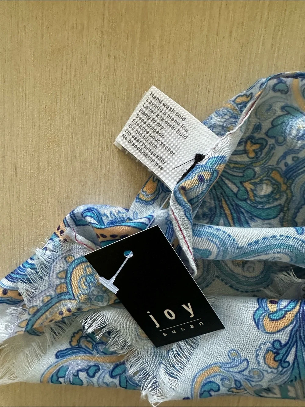 Joy Susan Mixed Paisley Scarf in Pink, Blue & Green Accents